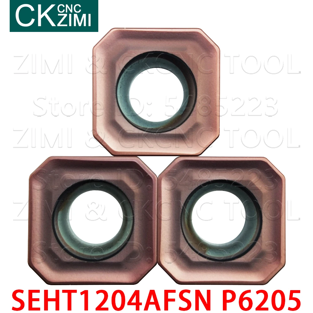 SEHT1204AFSN P6205 ملاحق تفريز من الكربيد التصنيع باستخدام الحاسب الآلي طائرة طحن إدراج فهرسة أدوات تعدين الوجه SEHT للصلب الفولاذ المقاوم للصدأ