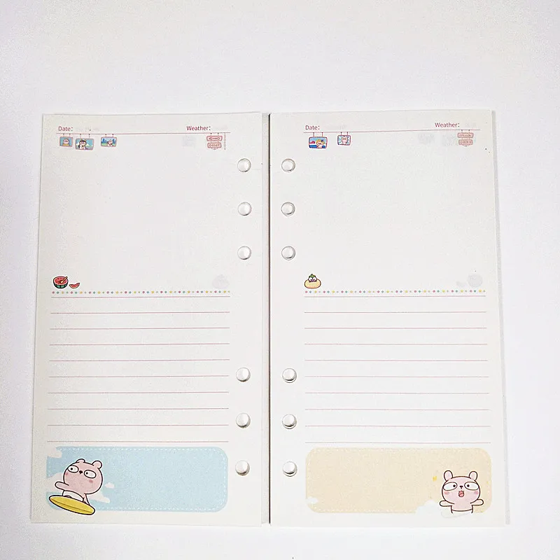 Ring Paper Refill Loose-leaf Binder Inside Page To Do/Weekly/Monthly/Grid Agenda School Stationery