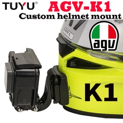 TUYU Aluminum custom AGV K1 Motorcycle Helmet Chin Mount for GoPro 10 Insta360 One R X2 for iPhone Xiaomi Accessories