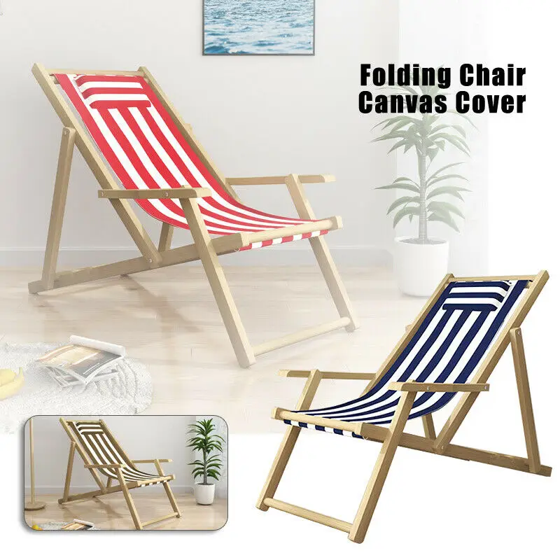 Waterproof Beach Chair Canvas Seat Covers Folding Deck Chair Replacement Cover