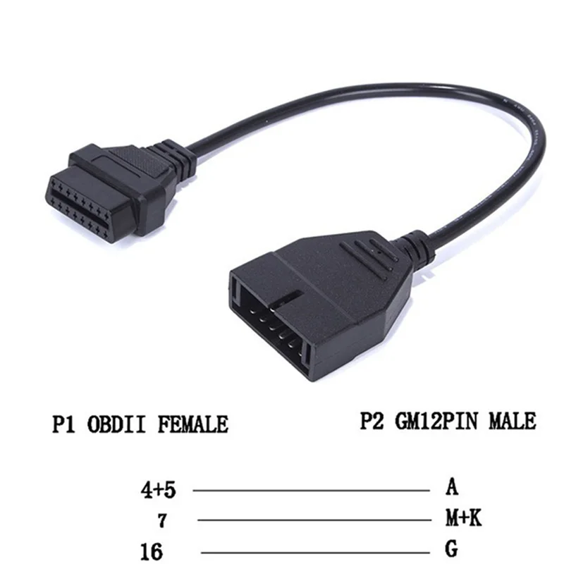 Auto Diagnostic Cable  Vehicles autoscanner adapter Newest OBDII OBD 2 Connector Adapter for GM 12 Pin GM12 to 16 Pin