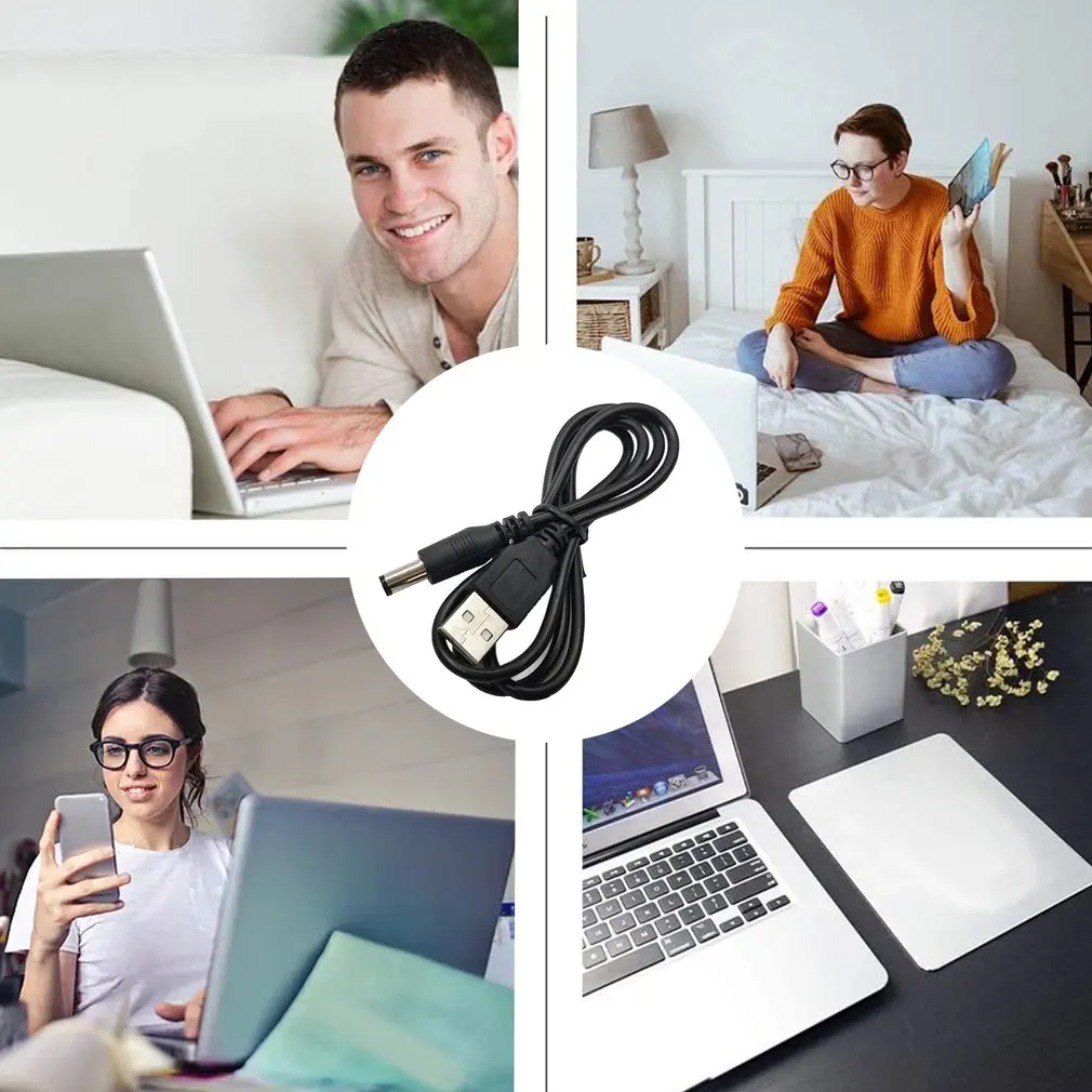 USB To DC Power Cord 0.8m DC Interface 5.5×2.5 DC Power Wire Adapter For Camera Router Led Strip Light Cable Line