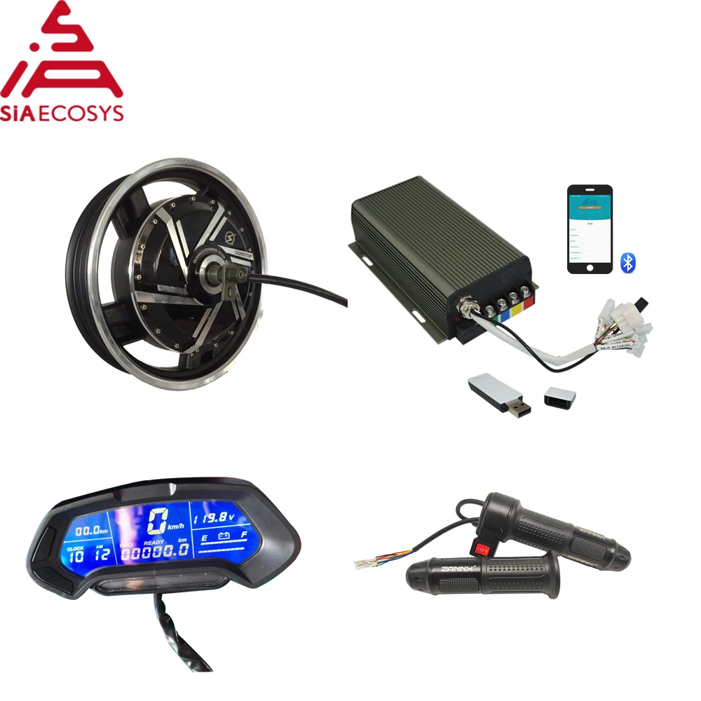 

QSMotor 17*3.5inch 4000W 273 V3 72v73kph/80kph with SVMC72150 controller and display BLDC hub motor kits for electric motorcycle