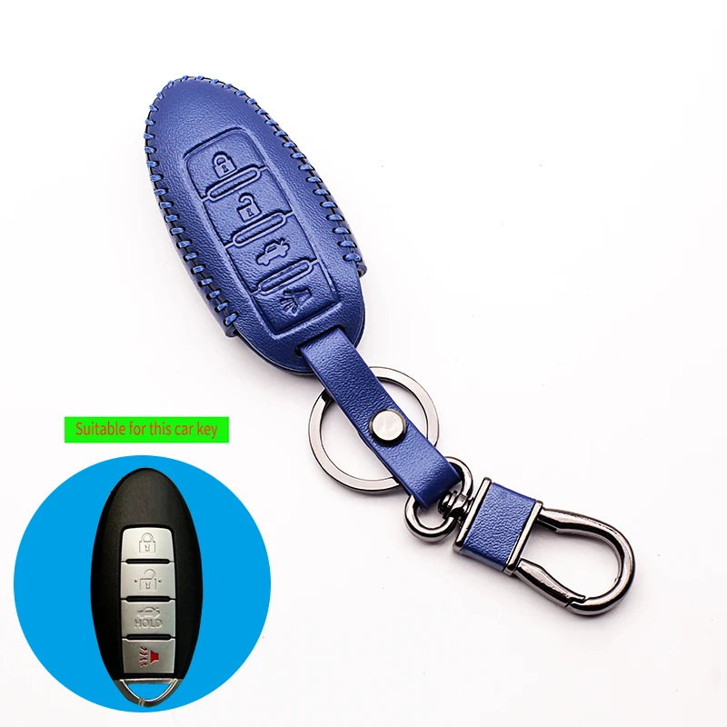 High quality leather color key cover for Nissan Altima qashqai x-trail tiida almera juke note primera remote control 4 button