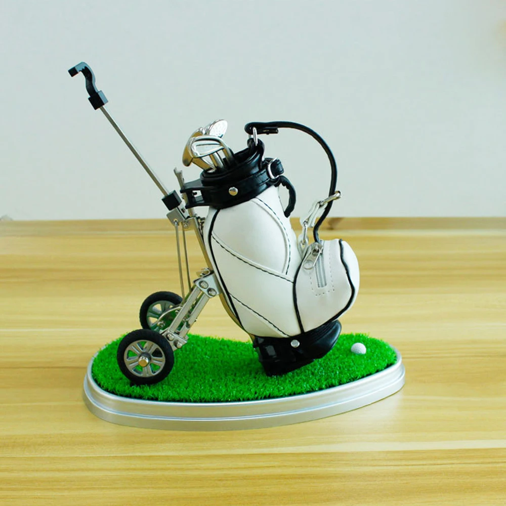 Mini Golf Arabası Arabası Çantası Kalem Tutucu Masa Dekorasyonu Yenilik Hediye