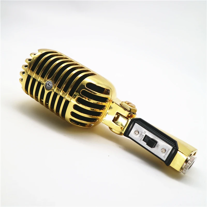 Imagem -03 - Gold Deluxe Metal Profissional Microfone Dinâmico 55 Vocal sh ii Microfone Clássico Estilo Vintage Microfone Série ii