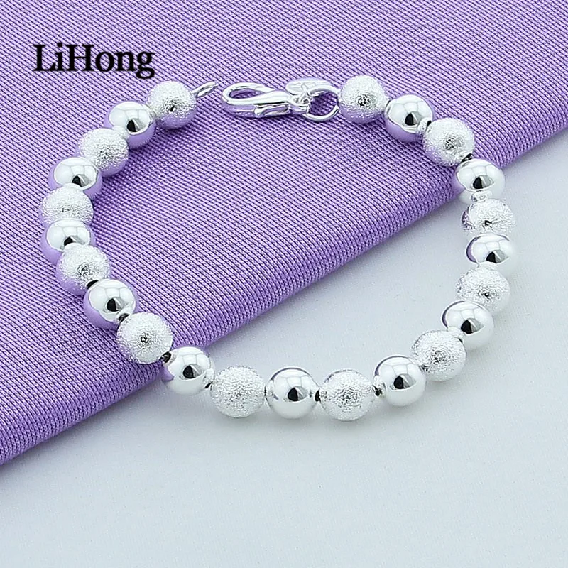 

Fashion Jewelry 925 Silver Bracelet Light Sand and White Buddhist Bead Bracelet for Woman Charm Jewelry Gift