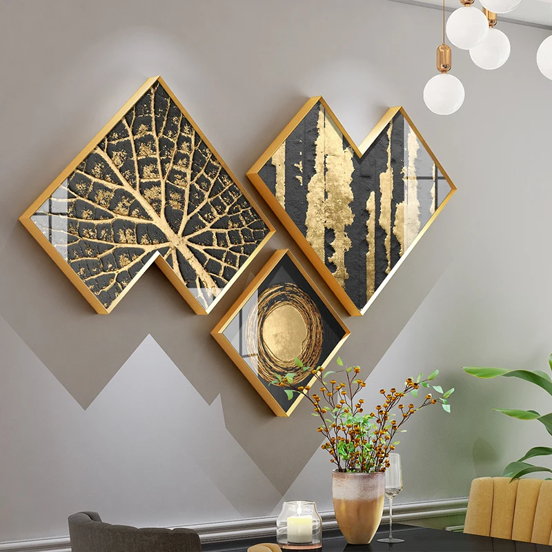 Irregolare Art Frame decorazione pittura luce lusso oro ristorante appeso parete immagine combinazione ufficio soggiorno Layout