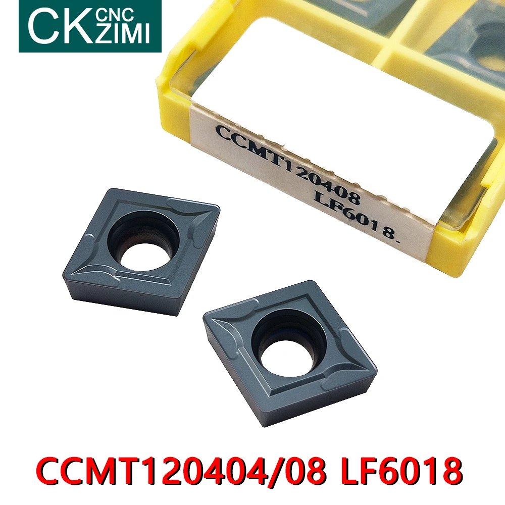 10PCS CCMT120404 LF6018 CCMT120408 LF6018 CNC In Acciaio Inox Utensili Da Taglio In Carburo di Tungsteno Inserti in metallo tornio strumenti CCMT 1204