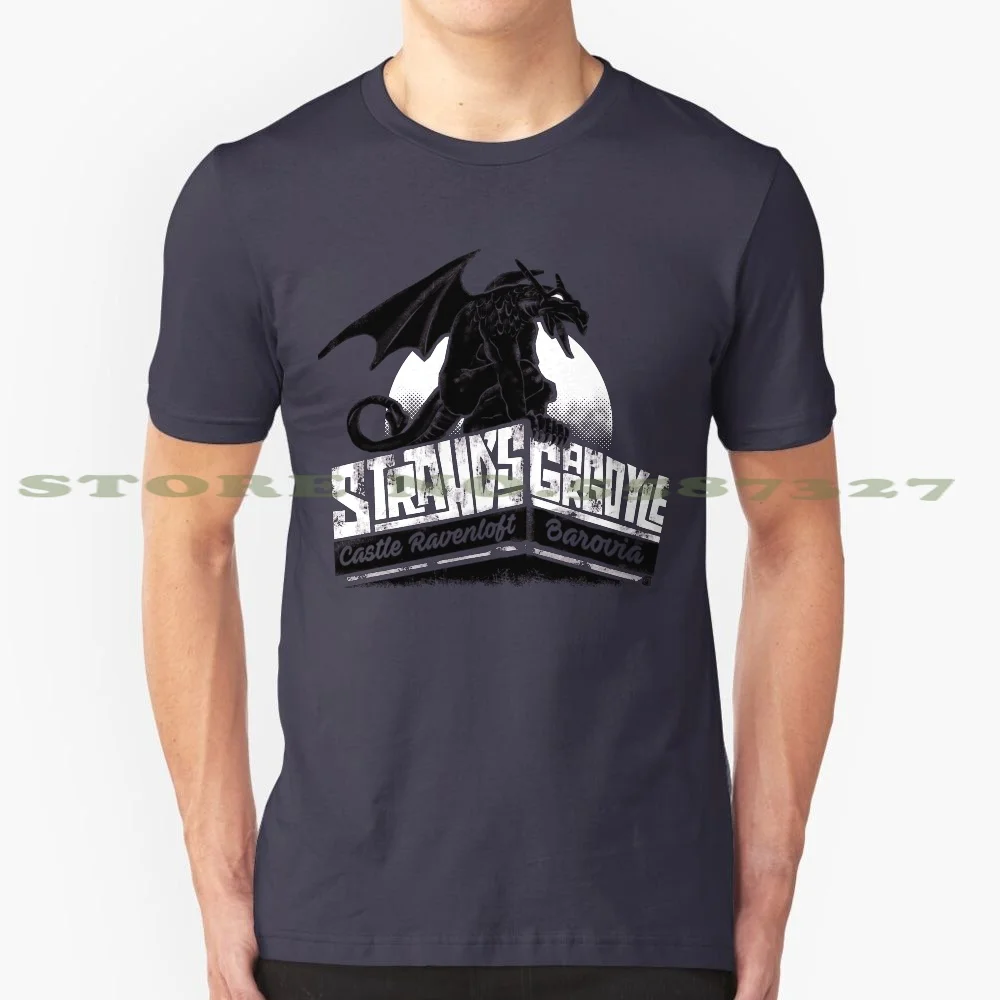 Camiseta de algodón puro 100% Strahd's Gargoyle, prenda de vestir de Strahd, Von Zarovich, Dnd, vampiro, gótico, Horror, Rpg, fantasía, Lobo, luna