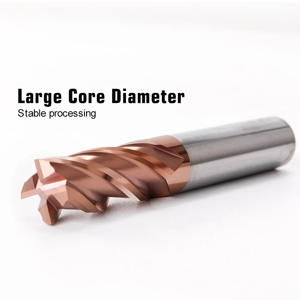 VACK HRC55 Carbide End Mill 4 Flutes Milling Cutter Alloy Coating Tungsten Steel Cutting Tools For CNC Maching Router Bits