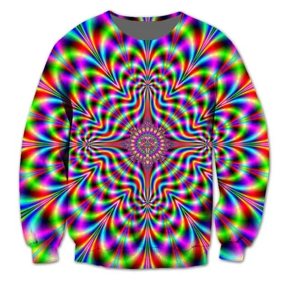 New 3D Printing Trippy Wave Tie Dye Fashion Men Women Tracksuits Crewneck Hip Hop Sweater Plus Size S-7XL Harajuku