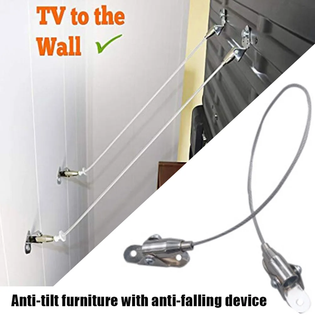 Metal Anti-Tip TV and Furniture Safety Straps, Childproof Wall Strap, In Stock, 1 Pc, 2Pcs