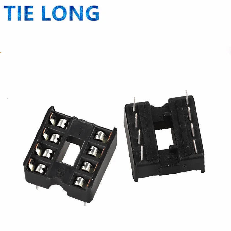 60PCS 8Pin 8 Pin DIP-8 8DIP 8 DIP IC Sockets Adaptor Solder Type IC Connector Chip Base 2.54MM