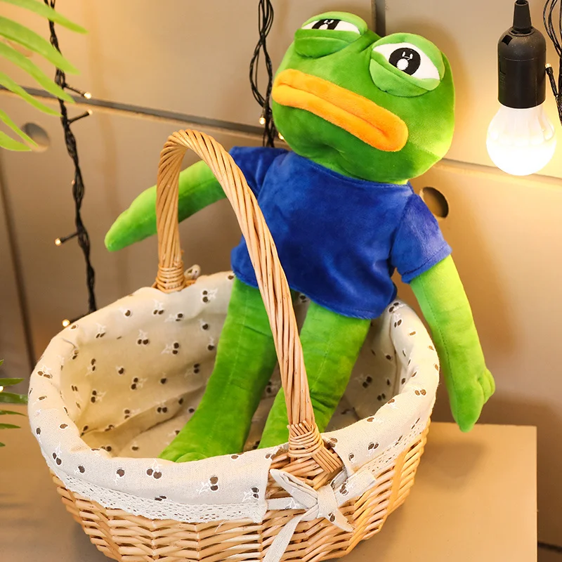 Muñecas de animales de peluche para niños, juguetes creativos de 50-90cm, expresión mágica, Rana triste de Pepe The Frog, 4chan Meme, regalo