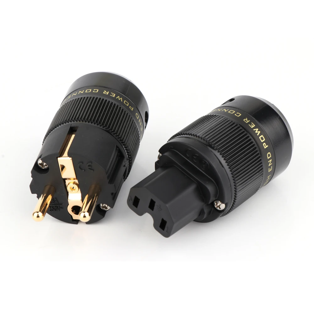 Paar Audio-Stromstecker Versilbert EU-Buchse AC-Stromanschluss Schraubverriegelung 15A/125V Handgefertigt DIY Audiophiler Stromkabel – Detail 6
