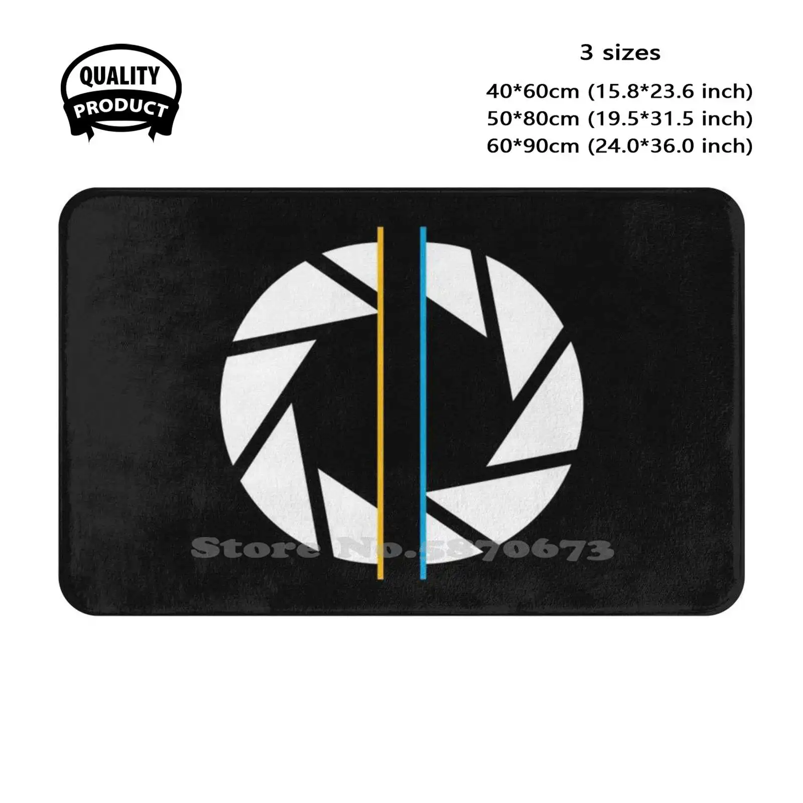 Aperture Labs Logo Portal White Soft Cushion Home Carpet Door Mat Car Rug Video Game Games Gamer Geeky Amazing Portal 2