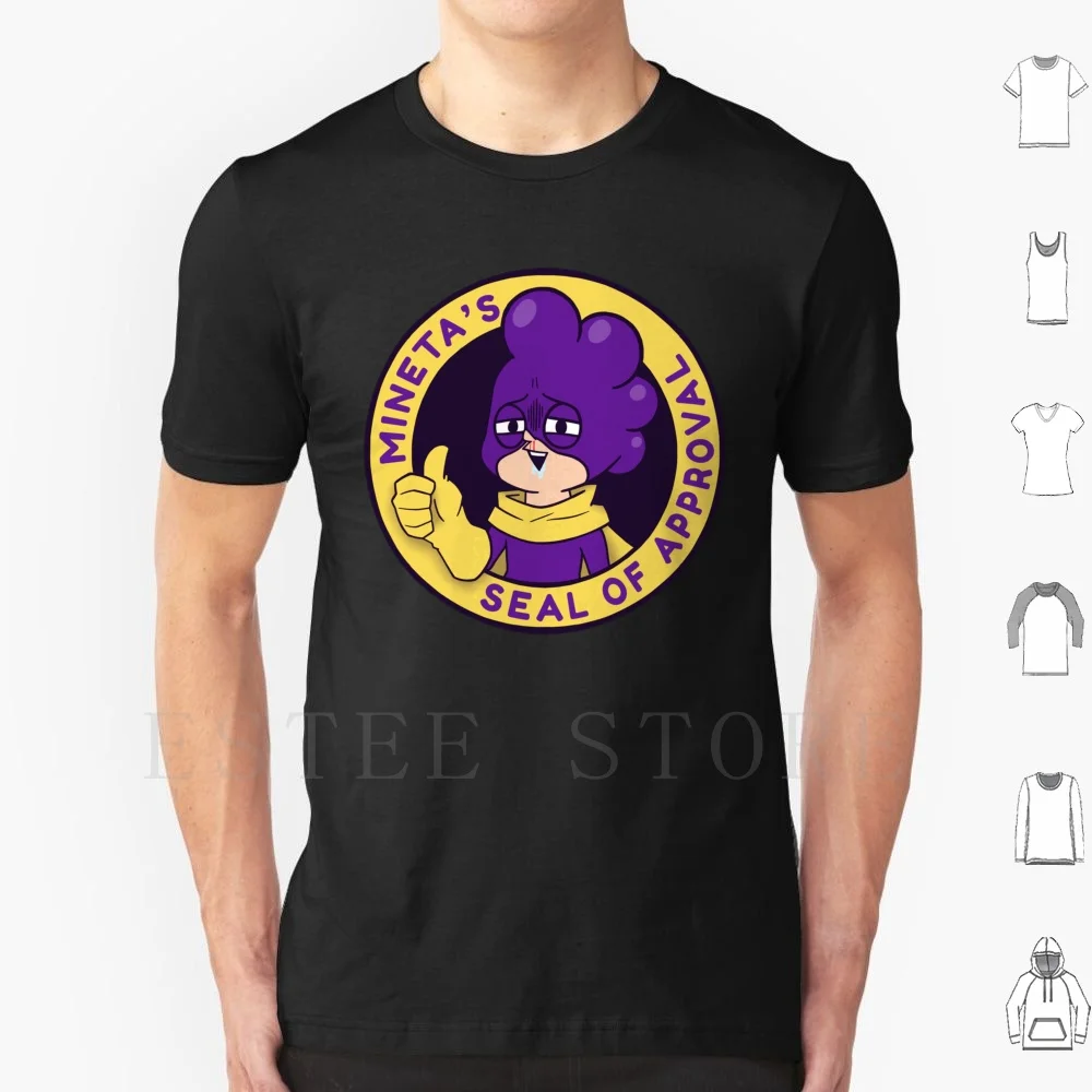 T-shirt avec sceau d'approbation de Mineta, en coton imprimé, Mineta Mha My Hero Aca Bnha Boku No Hero Academia Drakull