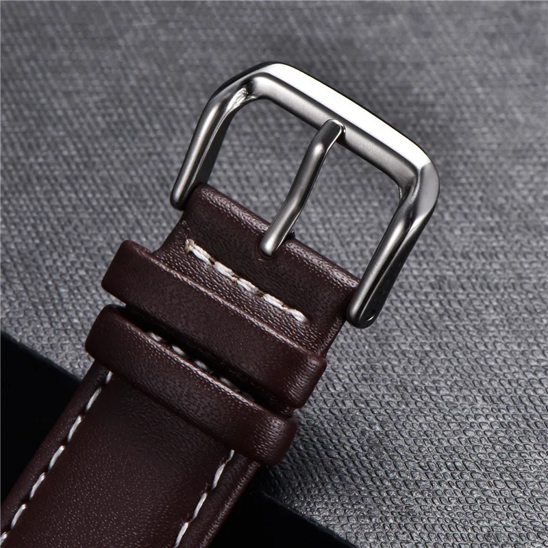 Business Casual Leather Watchband 16mm 18mm 20mm 22mm 24mm Men Women Replacement Watch Accessories Wrist Straps