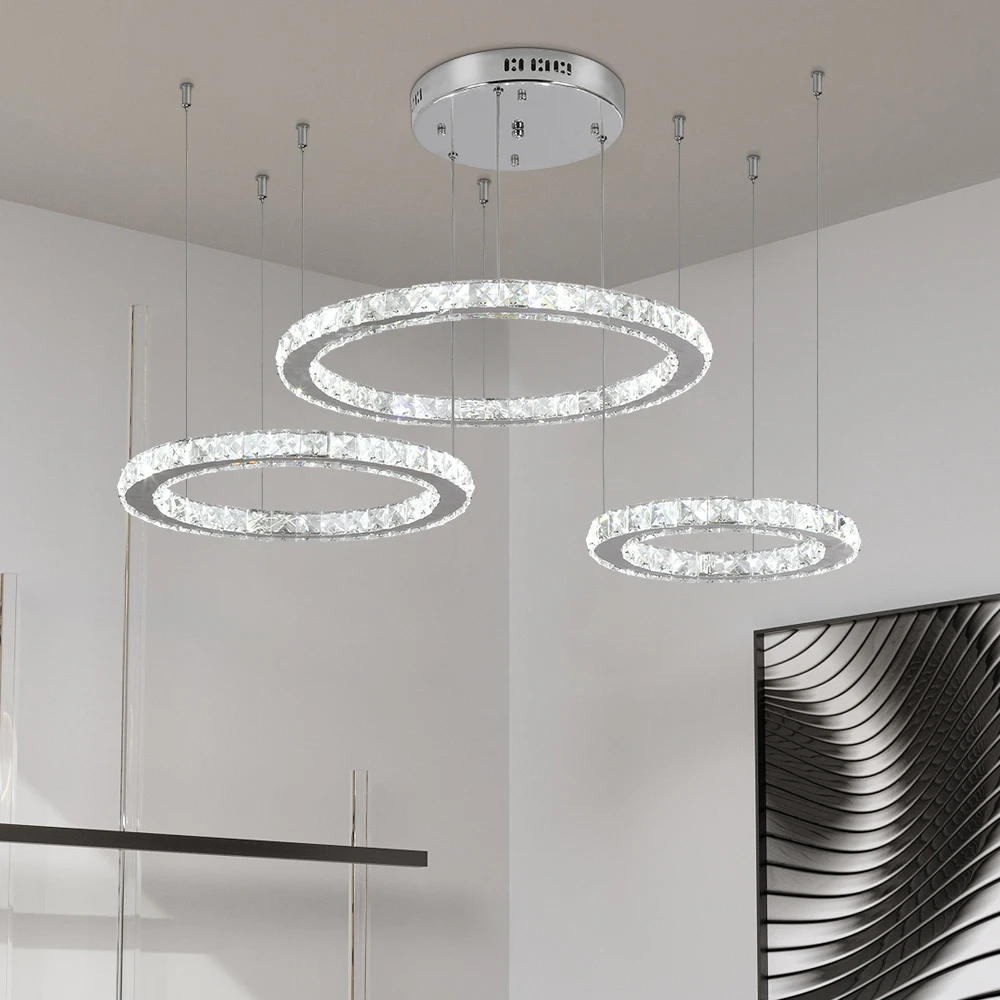 Imagem -06 - Cromo Moderno Led k9 Lustres de Cristal Moderna Pingente Luminárias Teto Luz para Sala Estar Lâmpada Suspensão