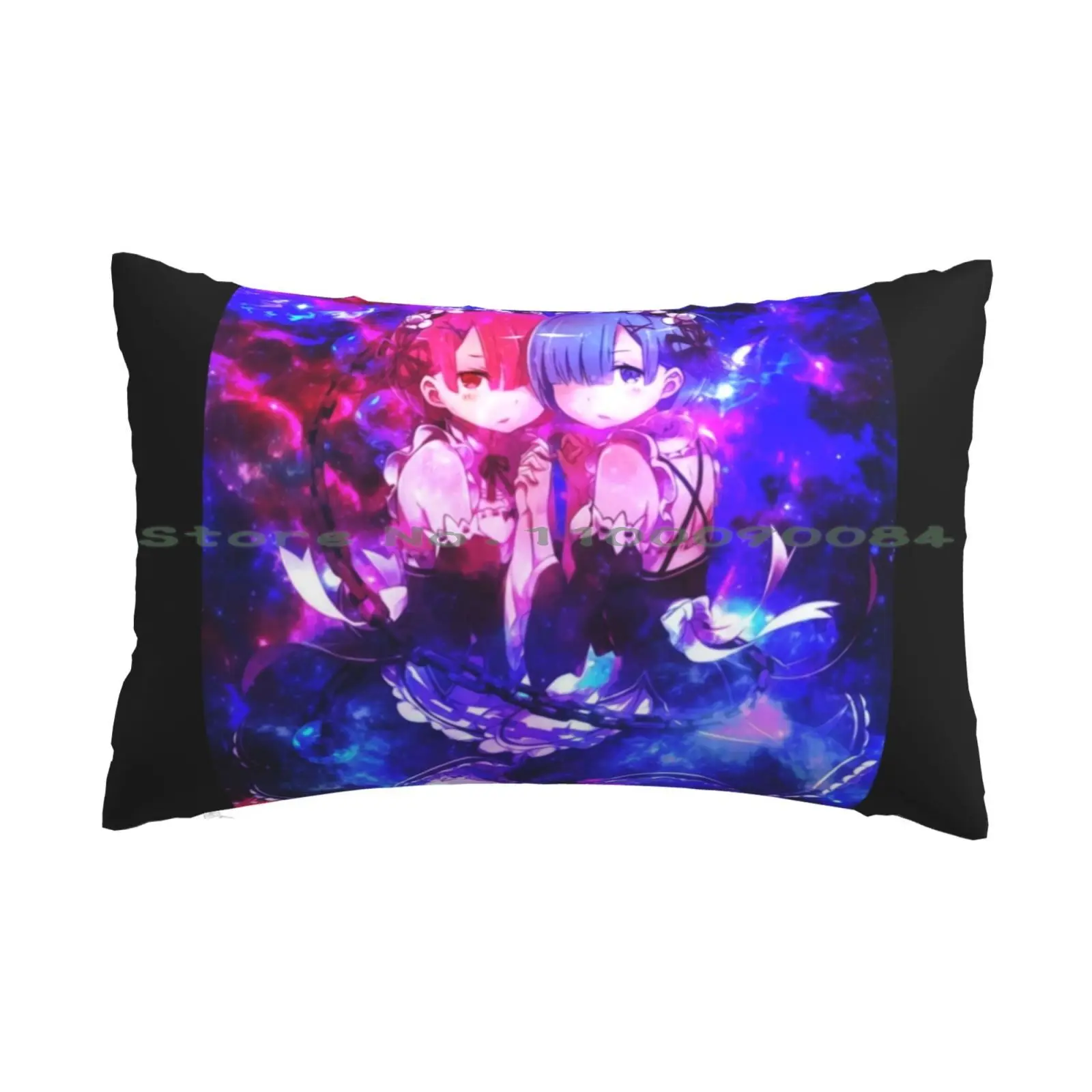 Rem And Ram ( Re Zero ) Pillow Case 20x30 50*75 Sofa Bedroom Eva Queen Allo Coeur Chelou Baby Boy Lingo Eva Mood Eva Eva Bella