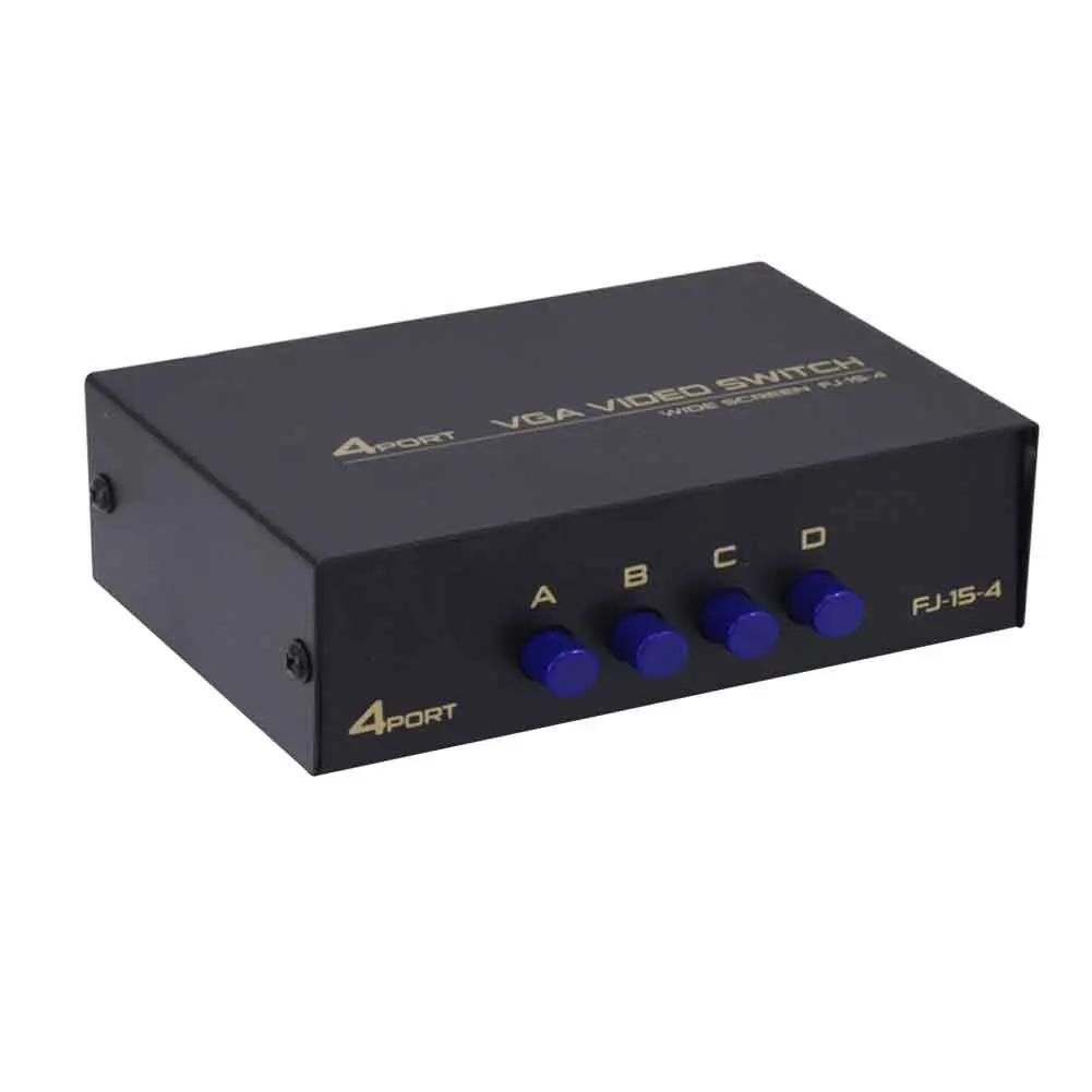 4 Ports Plug And Play Displayport USB 2.0 Stable KVM Switch VGA TV Projector Metal Hub Sharing Selector Accessories For Computer