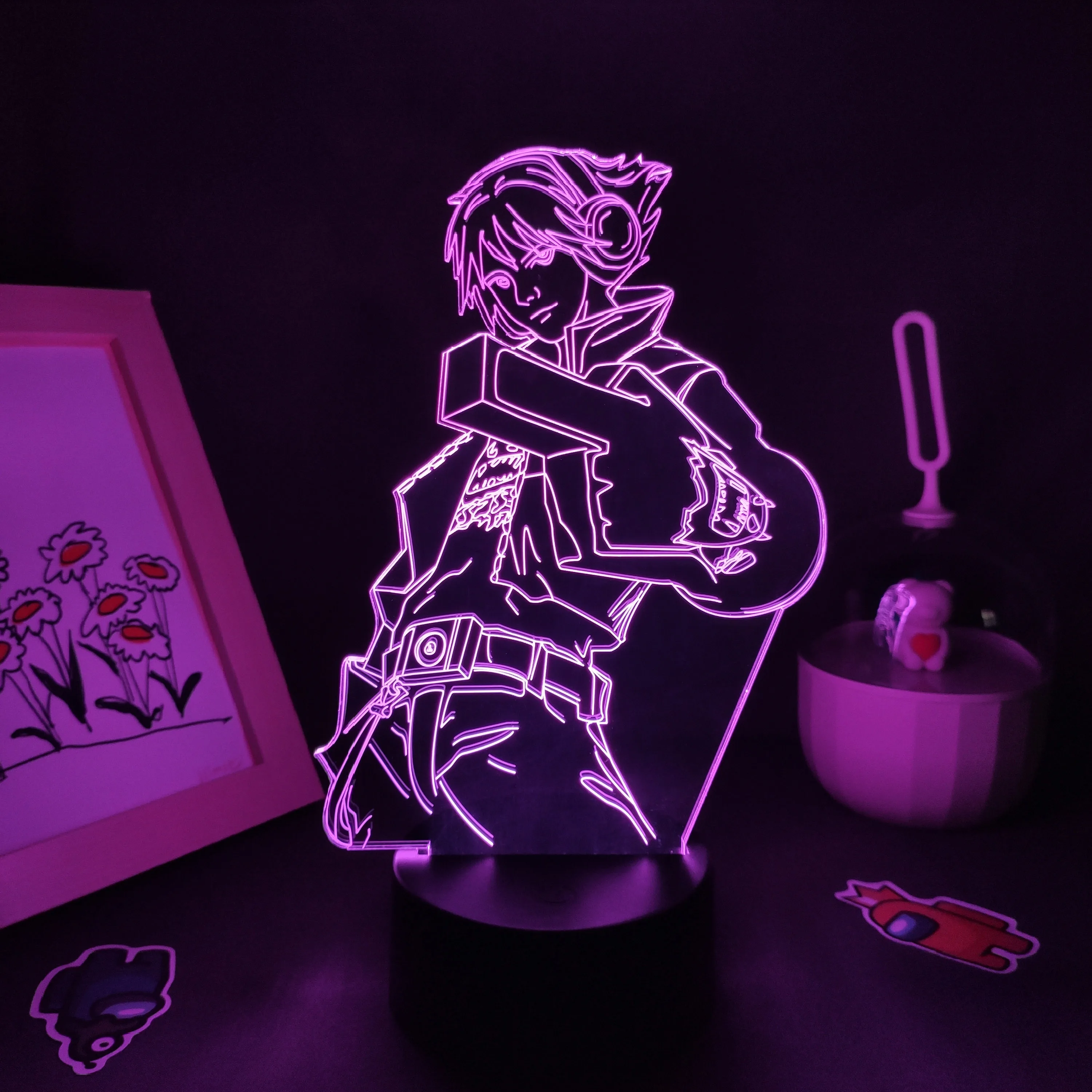 LOL Game Figure The Prodigal Explorer Ezreal Lamps 3D Led RGB Neon Night Lights Gift Room Table Colorful Decor League of Legends