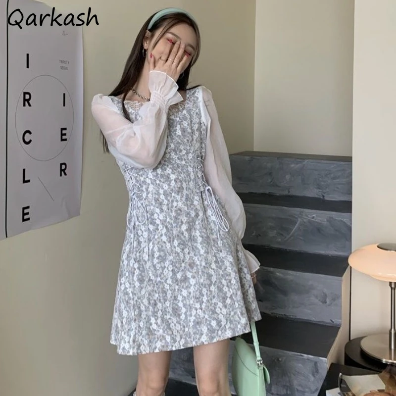 

Dress Women Lace Summer Fashion A-line Mini Students Sundress Party All-match Simple Leisure New Sweet Cute Soft Chic Holiday