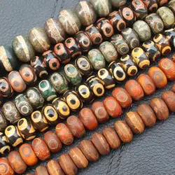 Antique several patterns Dzi Agate Rondelle beads means ,For Jewelry making, can mixed wholesale!