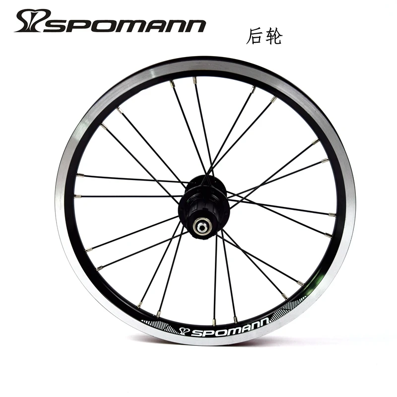 New SPOMANN 16 inch Folding bike alloy V brake BMX bicycle clincher rims wheelset MTB 16er use for 11 speed freewheel