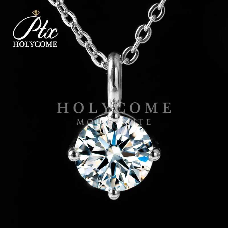 

Holycome Jewelry 6.5mm 38cm-42cm 925 Sterling Silver gra Moissanite Pendant Round Cut Moissanite Moissanite Jewelry Factory