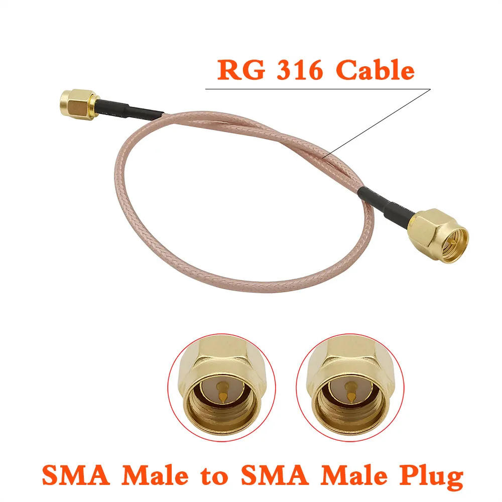 

1Pcs SMA Male to SMA Male Plug RF Coaxial Connector RG316 Jumper Pigtail Cable RG316 SMA Male Plug Antenna Connector 10-50CM