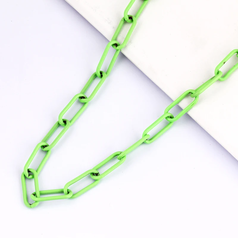 Farbige Ketten-Büroklammern aus Messing, klobig, oval, Weiß, Rosa, Lila, Schwarz, Silber, Gold, 7 mm Breite, 1 Meter Länge – Detail 19