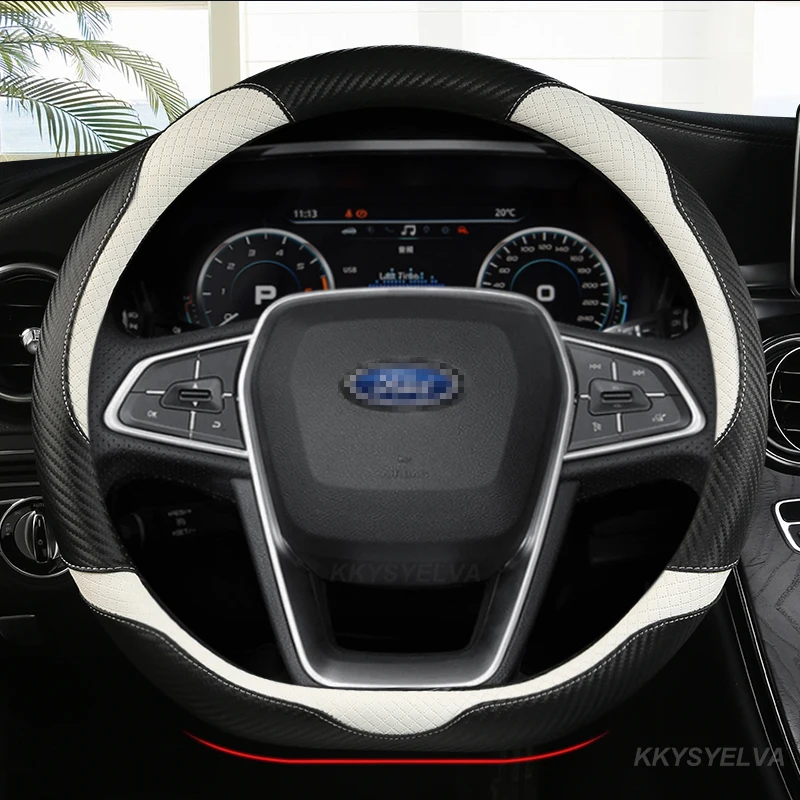 

Car Steering-Wheels Cover 38cm for Ford EcoSport Escape Kuga Expedition EL Max Explorer Galaxy S-Max F-Series Raptor Focus