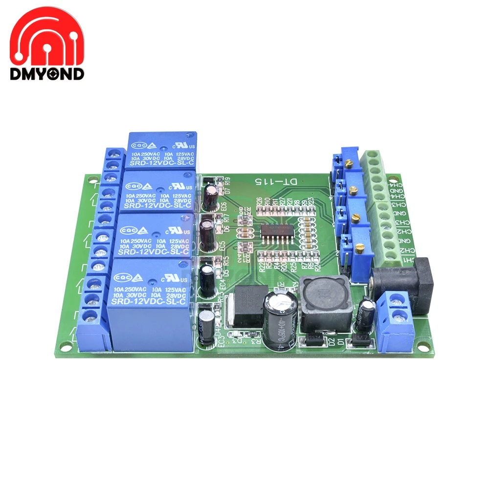 DC 12V 200mA 4ch 4 Way 4 Channel Voltage Comparator Perfect LM393 Comparison Module Diy Electronic LM393 Relay Board