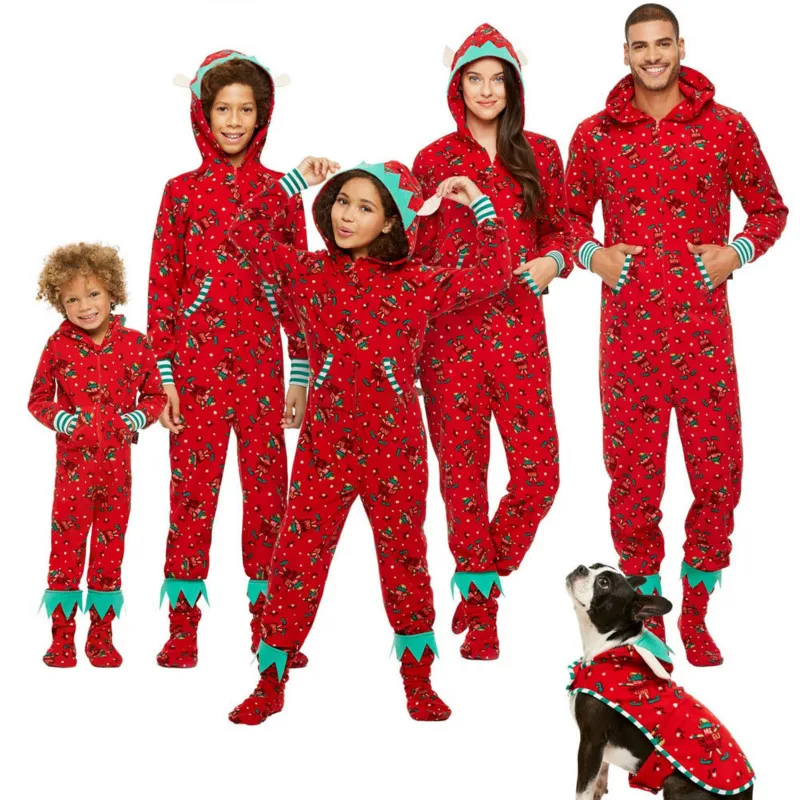 Family Sleepwear Xmas Pjs Christmas Pajamas Set Stripe Mother Daughter Father Son Family Matching Outfits Look Nightwear