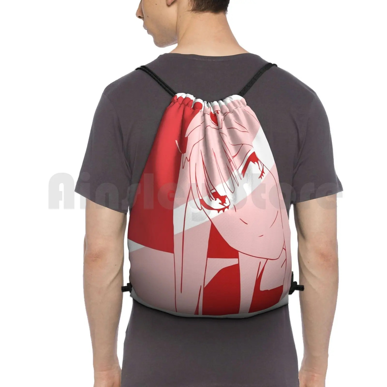 

Рюкзак Zero Two на шнурке, спортивная сумка, водонепроницаемая аниме Darling In The Franxx Zero Two Zero Two Case Zero Two Zero Two