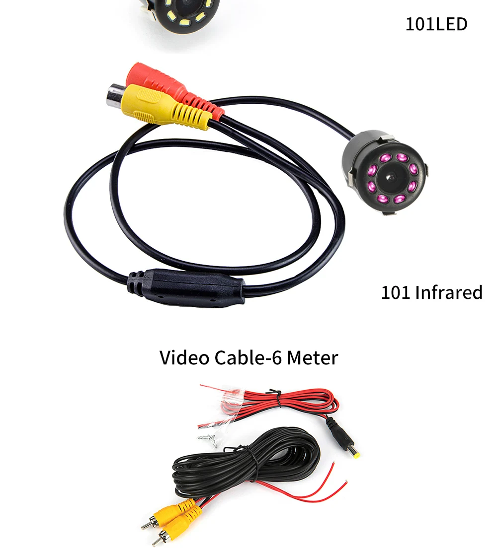 SINOVCLE Rückfahrkamera, Rückfahrkamera, Auto-Infrarot-Nacht mit und ohne LED, Fahrzeug-Backup-Verkabelung, wasserdichtes HD-Kamera-Set – Detail 7