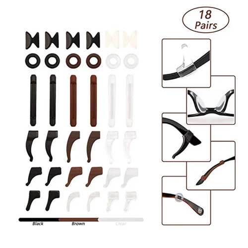 Imagen 2 del producto Ganchos para las orejas de gafas de silicona antideslizantes para niños y adultos, agarres redondos para gafas, puntas de templo deportivas, gancho para la oreja suave