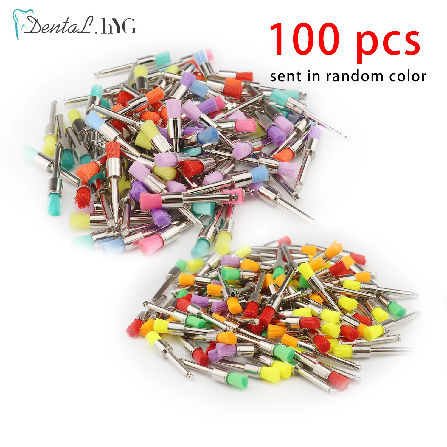 Dental Polishing Brush 100pcs Disposable Dental Prophy Brushes Latch Type Polisher Dental Materials Teeth Whitening Dental Lab