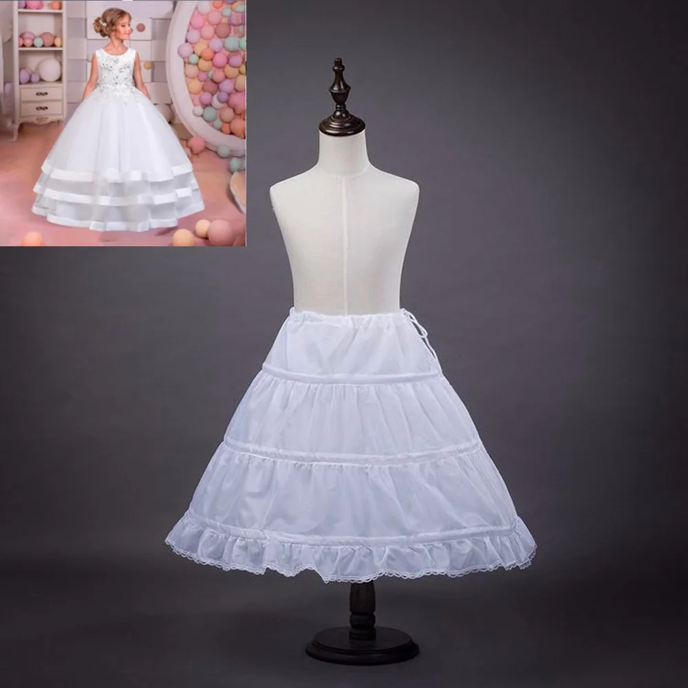 New A-Line 2-3 Hoops Children Kid Dress Bridal Petticoat Crinoline Underskirt Wedding Accessories For Flower Girl