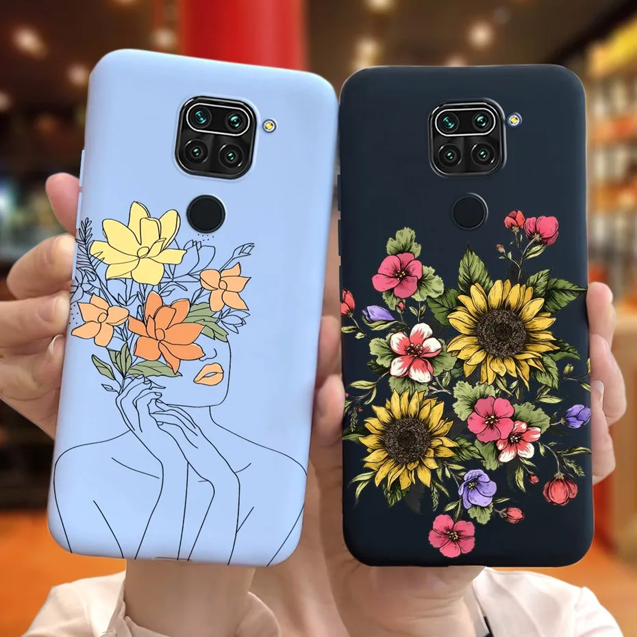 For Xiaomi Redmi Note 9 Case Luxury Sunflower Lavender Silicon Phone Back Cover Case For Redmi Note 9 Pro Max 9s Note9 Soft etui