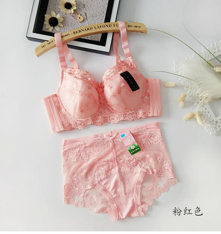 Underwear Set Women Embroidered Panties Bra Set Bra Plus Size Comfortable Lingerie Suit Top And Panties Set