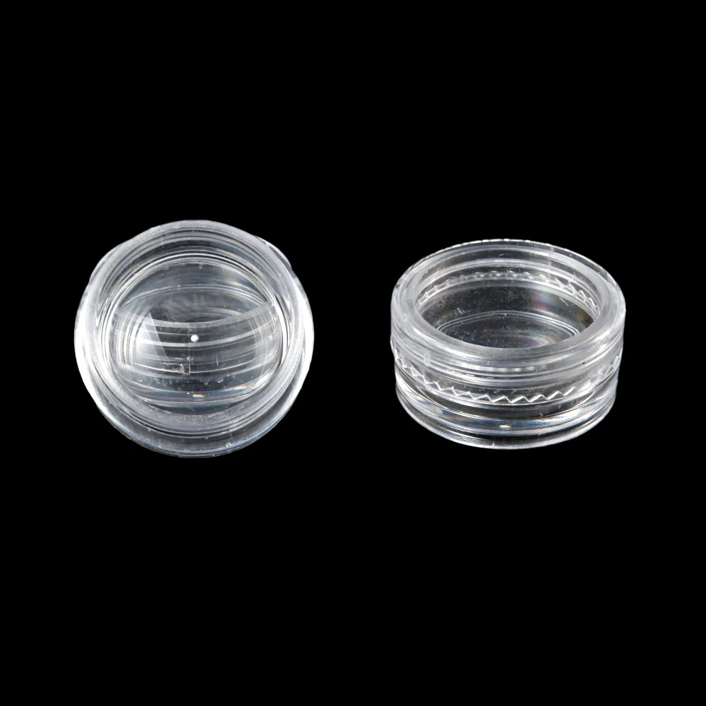 Boîte de Rangement en Plastique Transparent pour Bijoux et Perles, Petit Conteneur Rond, Pots de Maquillage, 50 Pièces, 2.5ml