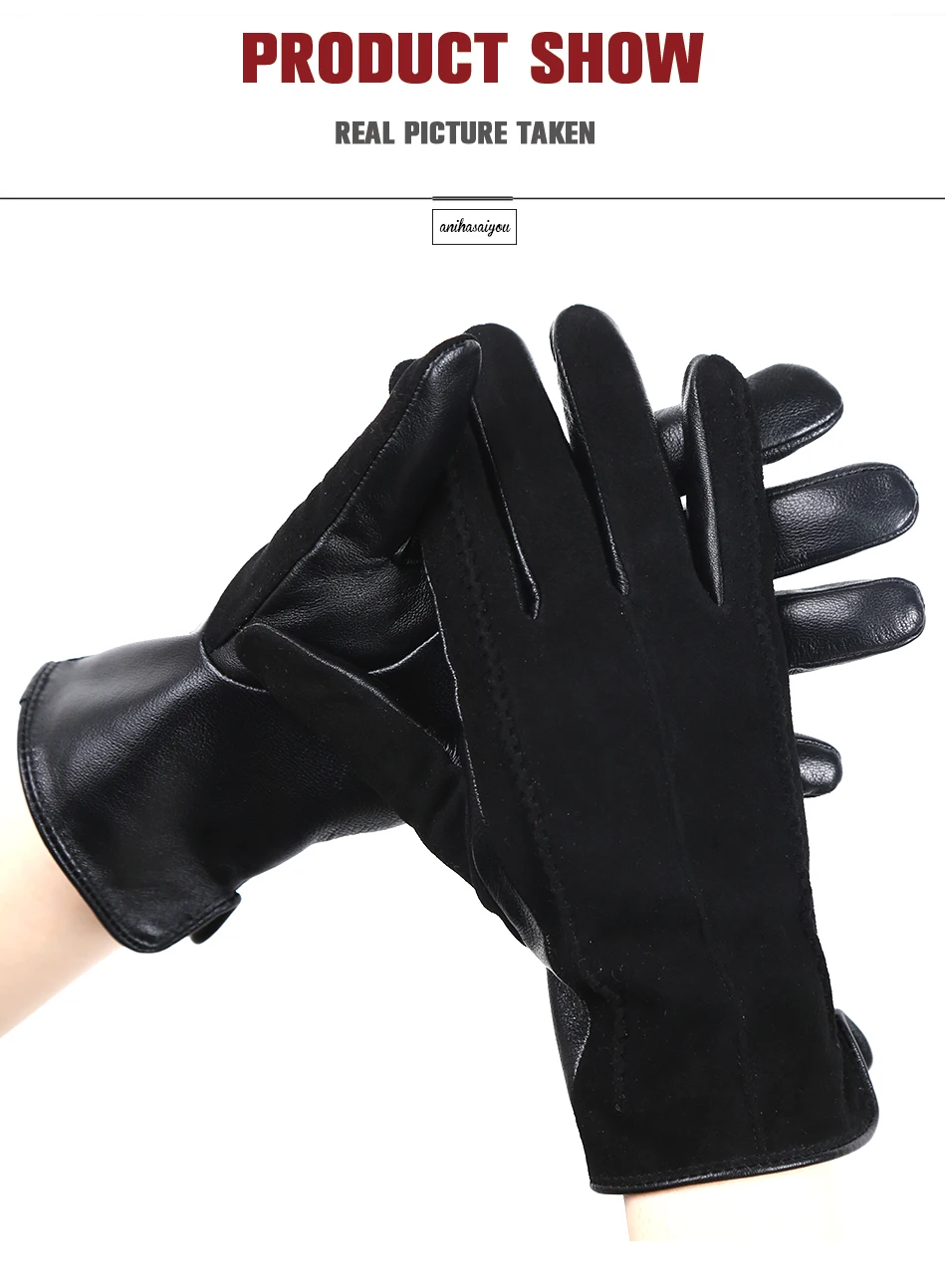 Good Quality Touch Gloves Color Winter Women's Leather Gloves Genuine Suede 50% Genuine Leather 50% Women's Gloves -2007