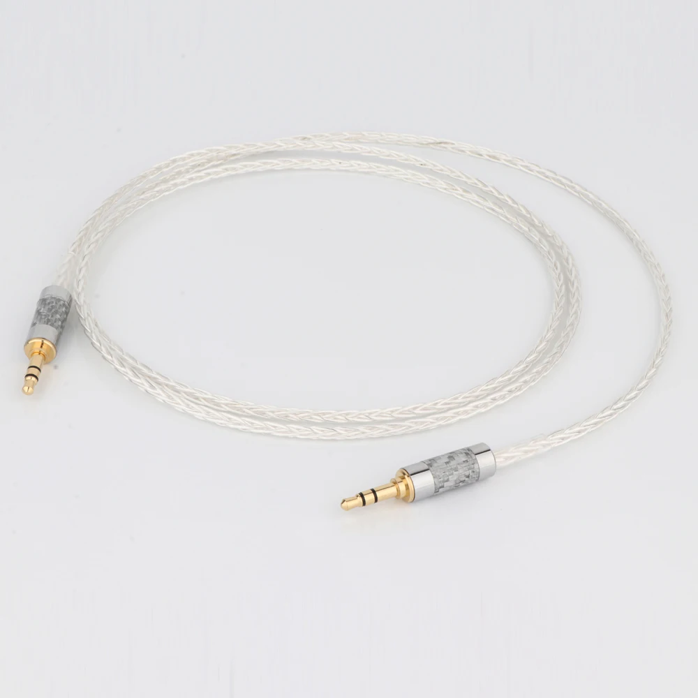 Wysokiej czystości OCC posrebrzane słuchawki od 3.5mm do 3.5mm aux męski kabel audio zmodernizowany kabel kabel słuchawka Audio kabel Audio Hifi