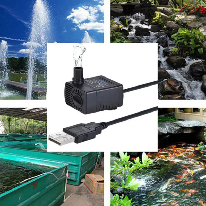 Water Pump For Fish Tanks Aquarium Fountain AC 220V Fish Tanks USB Powered Water Pump Submersible Small Accessories