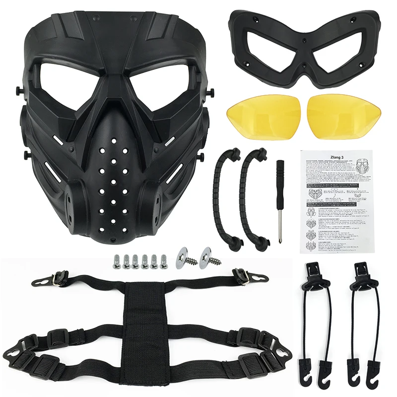 Airsoft Masken defensive PC Linse Schädel Maske Outdoor Shooting Mund Maske militärische Jagd taktische Paintball Schutz Gesichts maske