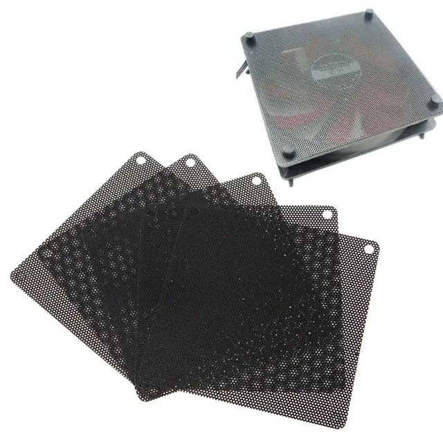 5Pcs/set 40/50/60/70/80/90mm PVC Fan Dust Filter PC Dustproof Case Cuttable Computer Mesh Cover Mesh Black 3