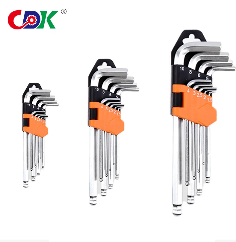 9pcs/set Ball Head Mini Hexagon Hex Allen Key Set Wrench Screwdriver Hand Tool Kit Micro Hex Wrench 1.5mm-10mm